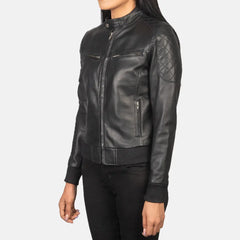 City Varsity Leather Bomber Jacket for Women | Order Now