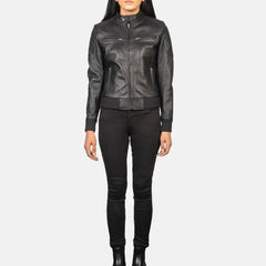 City Varsity Leather Bomber Jacket for Women | Order Now