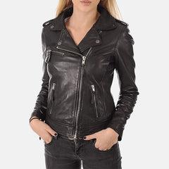 Classic Crest Leather Bomber Jacket for women | Order Now