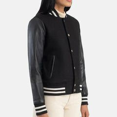 Classic Crest Leather Bomber Jacket for women | Order Now