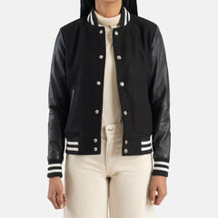 Classic Crest Leather Bomber Jacket for women | Order Now