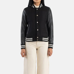 Classic Crest Leather Bomber Jacket for women | Order Now