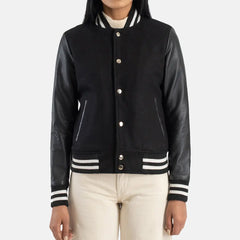 Classic Crest Leather Bomber Jacket for women | Order Now