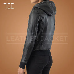 Cozy Embrace Womens Bomber Leather Jacket - The Leather Jacket Company