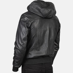 Cozy Leather Jacket | Hooded Leather Jacket