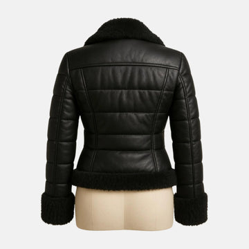 Crovane B3 Bomber Fur Coat Aviator Jacket Women