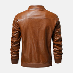 Dorian Mens Leather Bomber Jacket