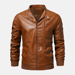 Dorian Mens Leather Bomber Jacket