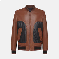 Evorian Stylish Black And Brown Leather Jacket For Men