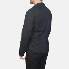 Harvono Slim Fit Men’s Leather Blazer