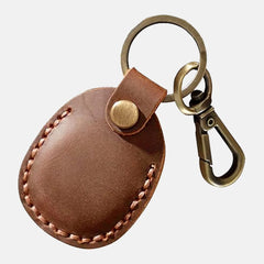 Loius Leather Airtag Keychain for men