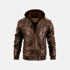 Metro Hooded Vintage Leather Jacket