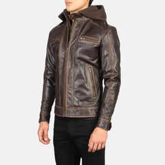 Metro Hooded Vintage Leather Jacket