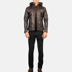 Metro Hooded Vintage Leather Jacket