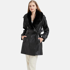 Milano Moxie Leather Shearling Coat