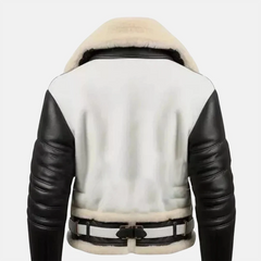Pilot Flying Bomber Shearling Fur Aviator Jacket
