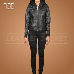 Plush Pelt Womens Bomber Jacket - The Leather Jacket Company