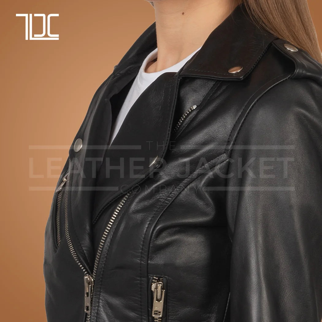 Sassy Roadster Genuine leather Biker Jacket - The Leather Jacket Company