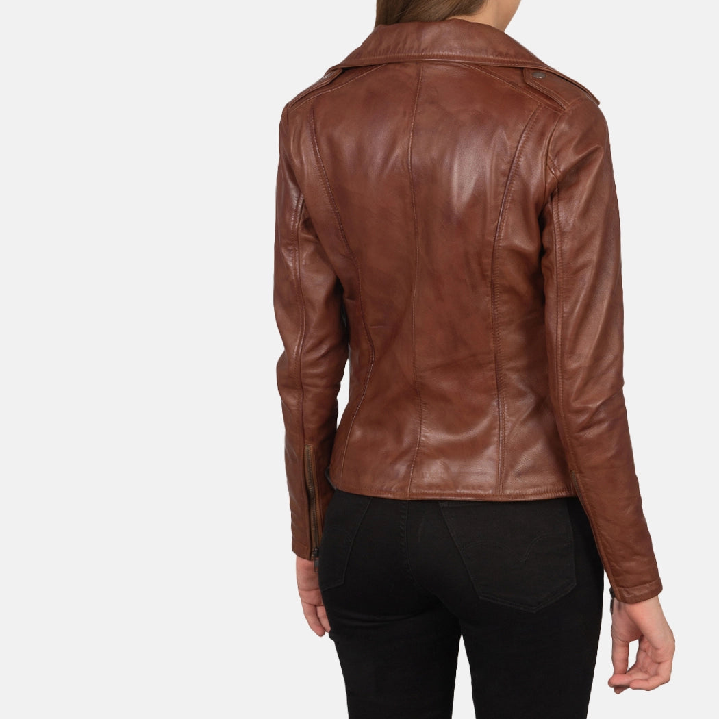 Seraphina Womens Leather Motorcycle Jacket