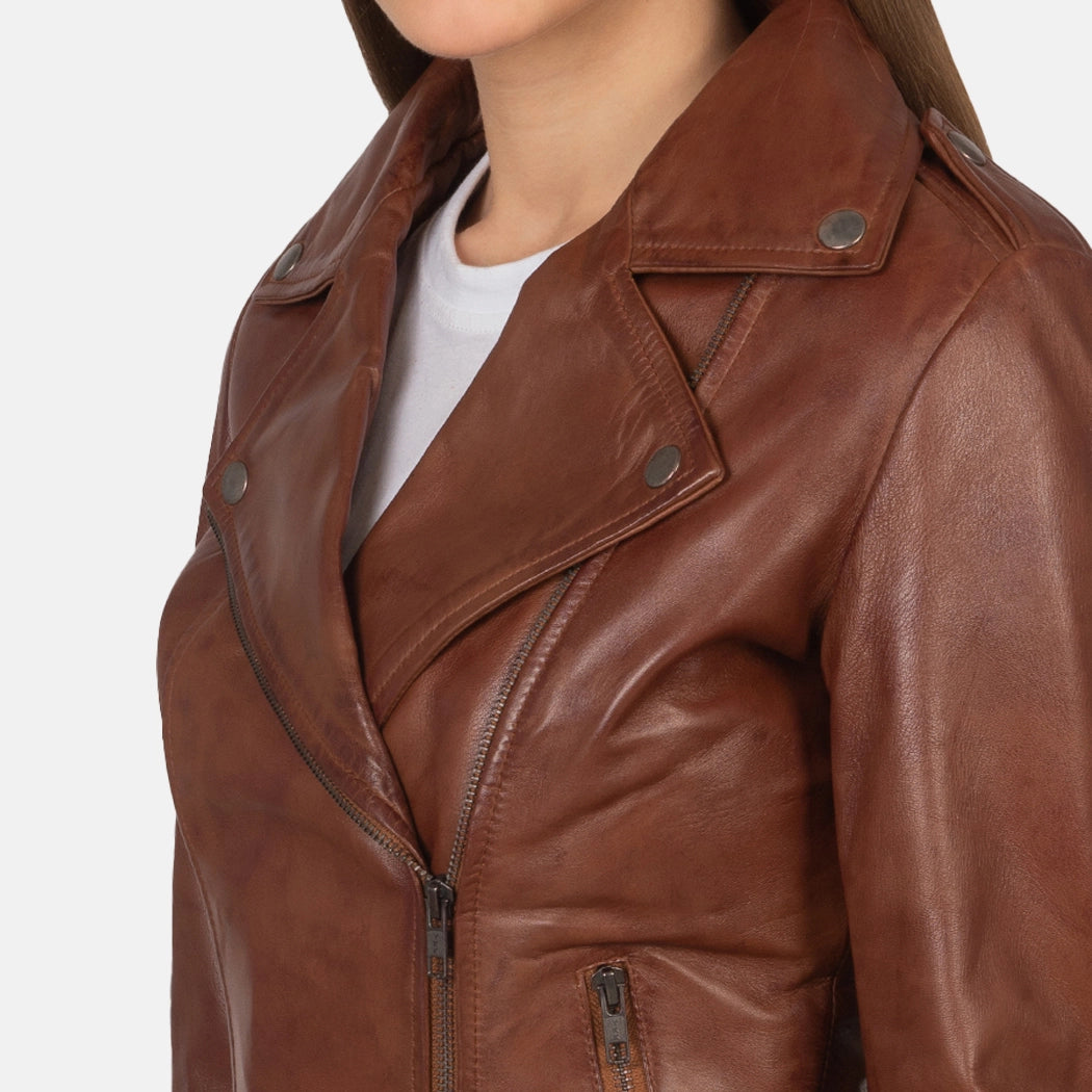 Seraphina Womens Leather Motorcycle Jacket