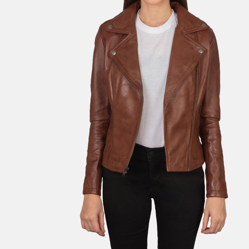 Seraphina Womens Leather Motorcycle Jacket