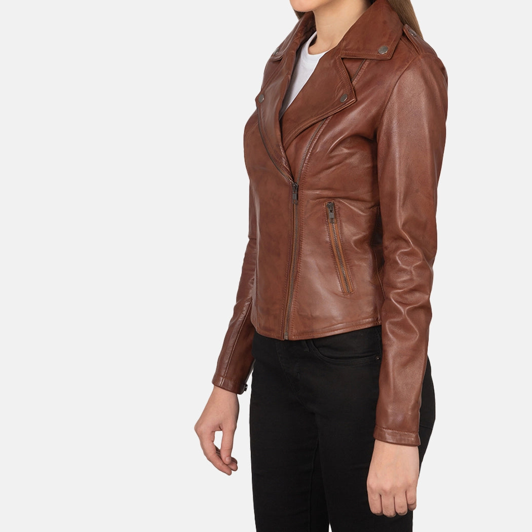 Seraphina Womens Leather Motorcycle Jacket