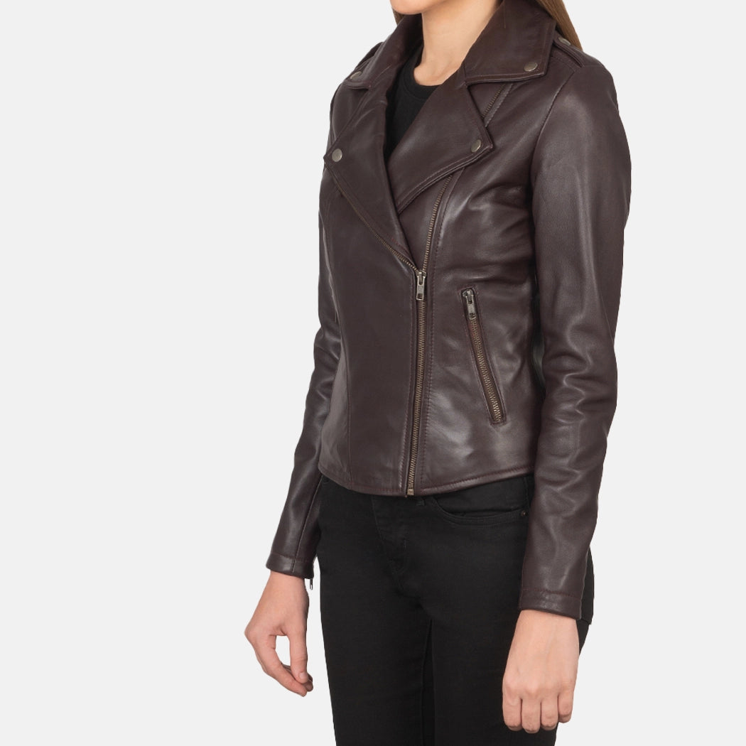 Seraphina Womens Leather Motorcycle Jacket