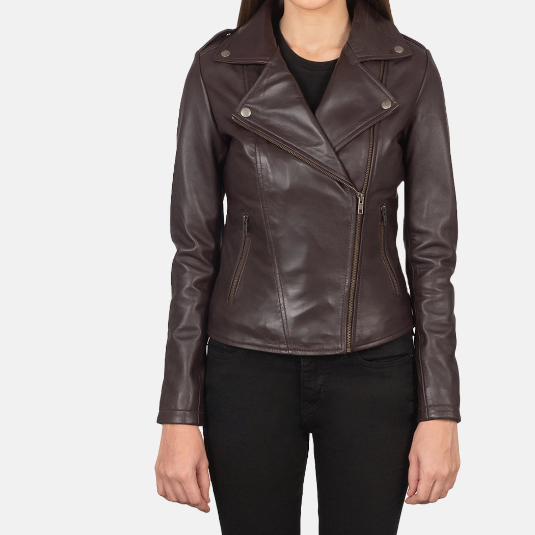 Seraphina Womens Leather Motorcycle Jacket