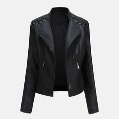 Skyward City Leather Bomber Jacket Women