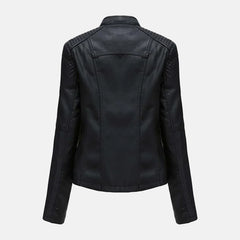 Skyward City Leather Bomber Jacket Women