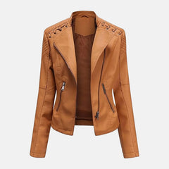 Skyward City Leather Bomber Jacket Women