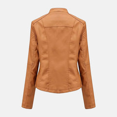 Skyward City Leather Bomber Jacket Women