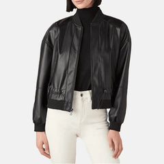 Street Sleek Womens Black Bomber Jacket