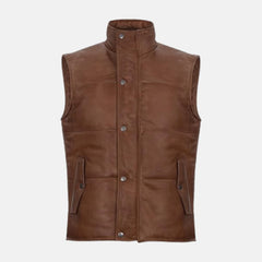 Sylvoro Puffer Padded Men's Leather Vest