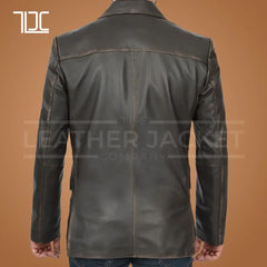 Tailored Elegance Rubbed Leather Blazers - The Leather Jacket Company