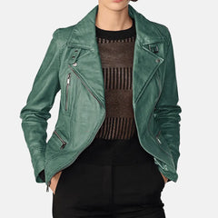 Vanessa Leather Moto Jacket Women