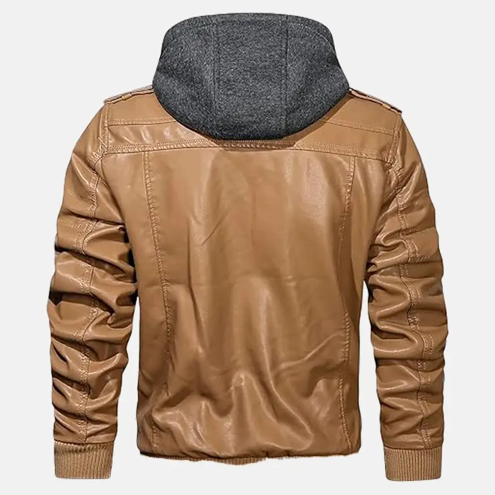 Wilderness Removable Hooded Leather Jacket | Leather Jacket
