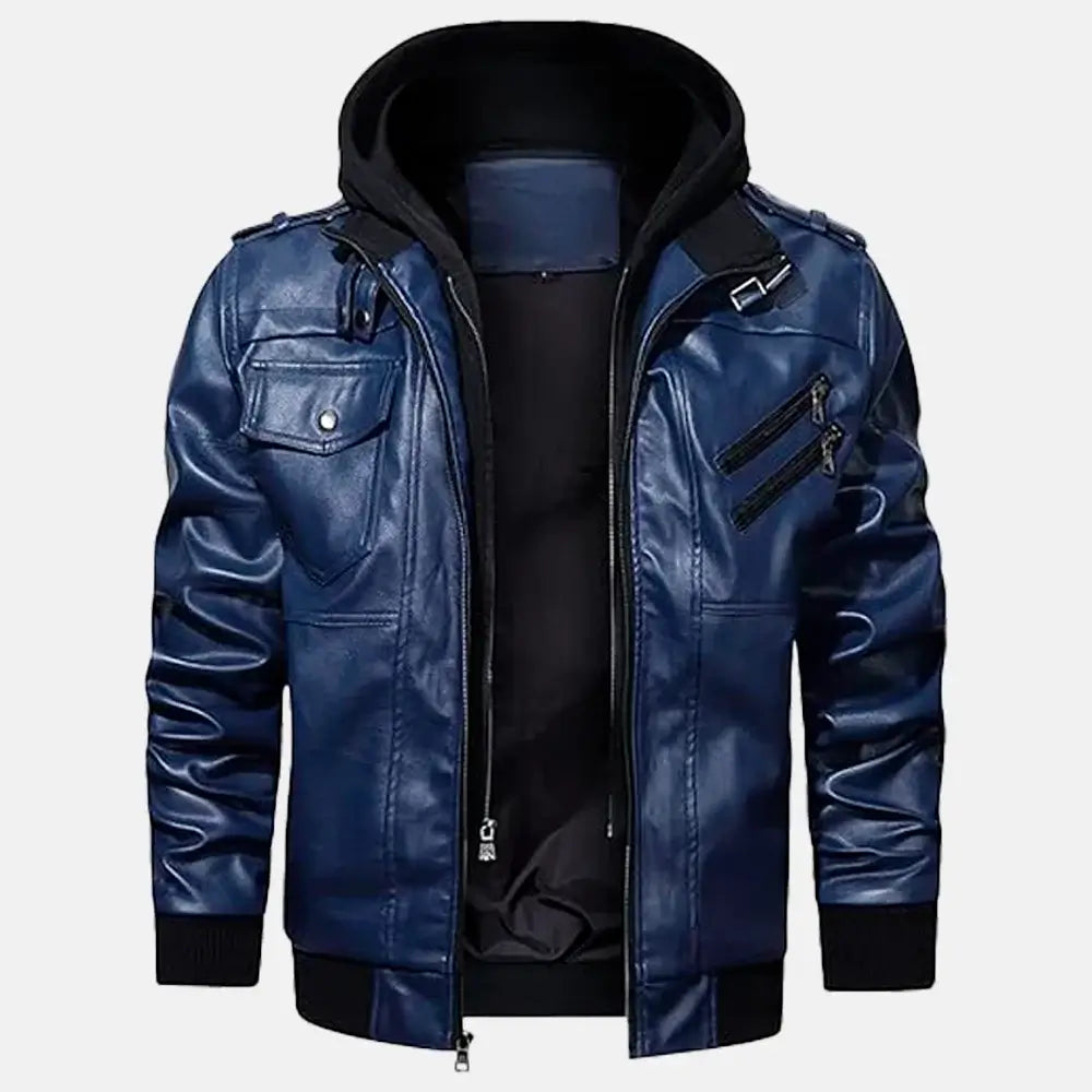 Wilderness Removable Hooded Leather Jacket | Leather Jacket