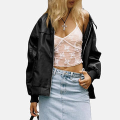 Aurorae Leather Bomber Jacket for Women | Order Now