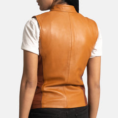 Shadow Streak Leather Vests for Women