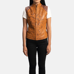 Shadow Streak Leather Vests for Women